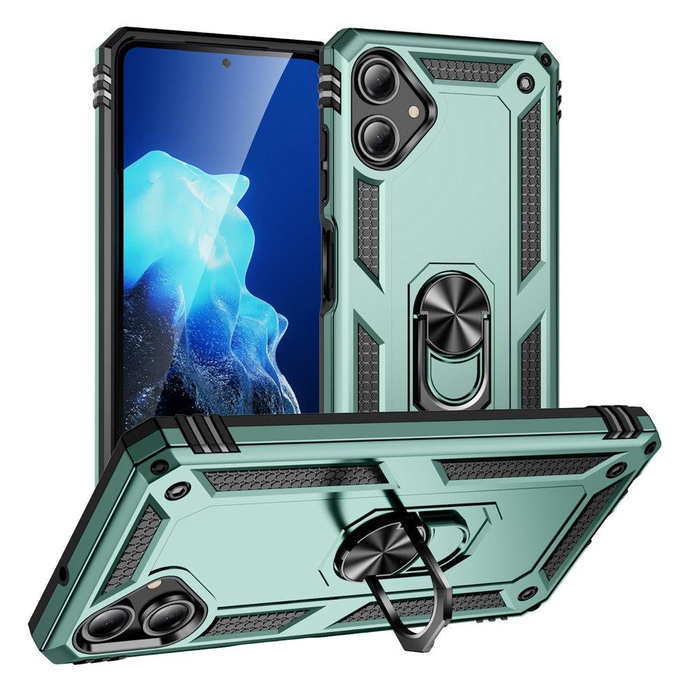 For Samsung Galaxy A06 4G Case PC+TPU Phone Cover with Rotary Ring Kickstand