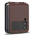LC.IMEEKE for Samsung Galaxy Z Flip4 5G Case Leather+PC Phone Cover with Straps Card Slots