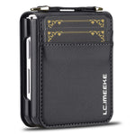 LC.IMEEKE for Samsung Galaxy Z Flip3 5G Case Leather+PC Phone Cover with Straps Card Slots