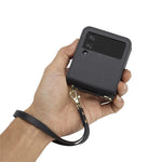 LC.IMEEKE for Samsung Galaxy Z Flip3 5G Case Leather+PC Phone Cover with Straps Card Slots