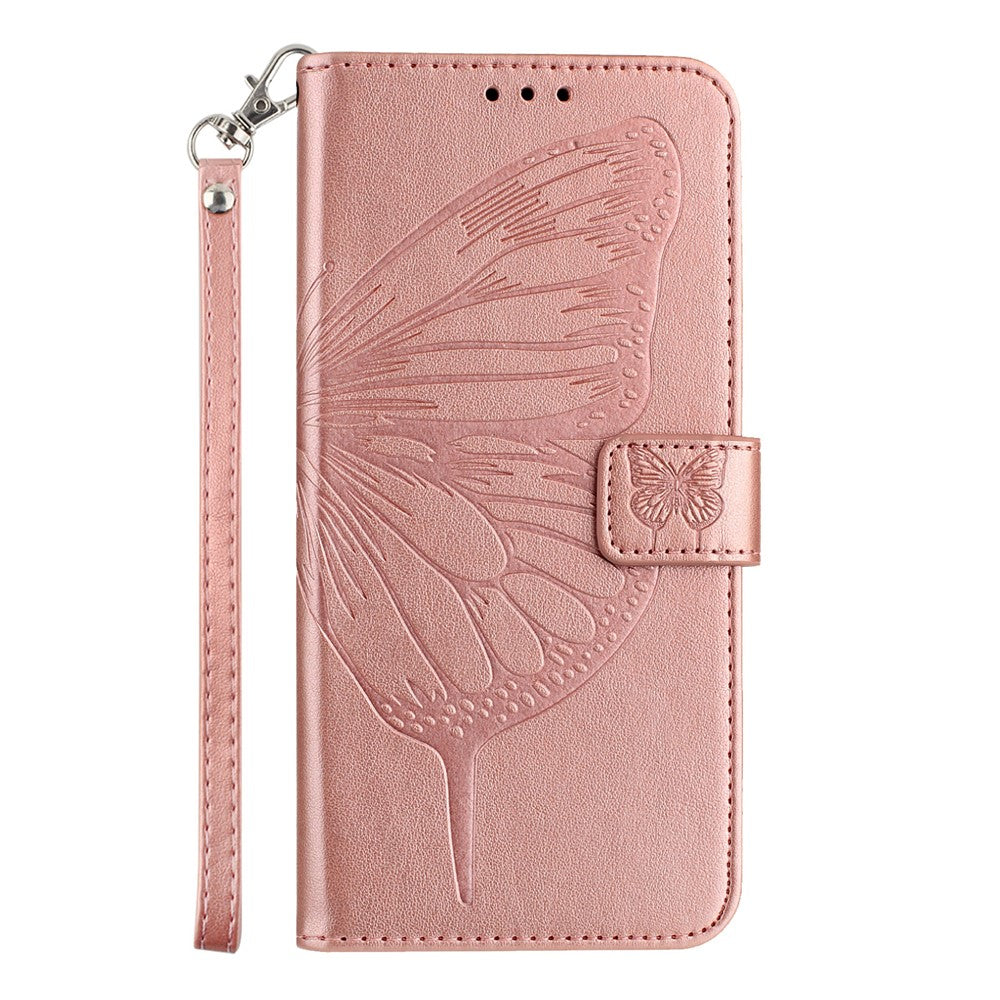 For Xiaomi 14T Pro Wallet Case with Wrist Strap Butterfly Imprint Leather Phone Cover