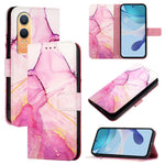For OnePlus Nord CE4 Lite 5G Case with Strap Marble Pattern Leather Phone Cover Card Holder