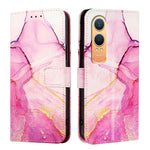 For OnePlus Nord CE4 Lite 5G Case with Strap Marble Pattern Leather Phone Cover Card Holder