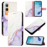 For OnePlus Nord CE4 Lite 5G Case with Strap Marble Pattern Leather Phone Cover Card Holder