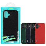 ABEEL For iPhone 16 Case Electroplating Phone Cover Cross Texture Genuine Cow Leather+TPU Protective Case