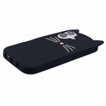 For iPhone 16 Silicone Case 3D Moustache Cat Protective Phone Cover