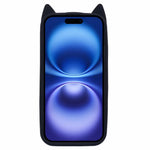 For iPhone 16 Plus Silicone Case 3D Moustache Cat Protective Phone Cover