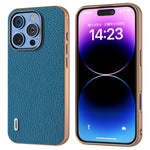 ABEEL For iPhone 16 Pro Max Case Electroplating Phone Cover Star Series Genuine Cow Leather+TPU Protective Case
