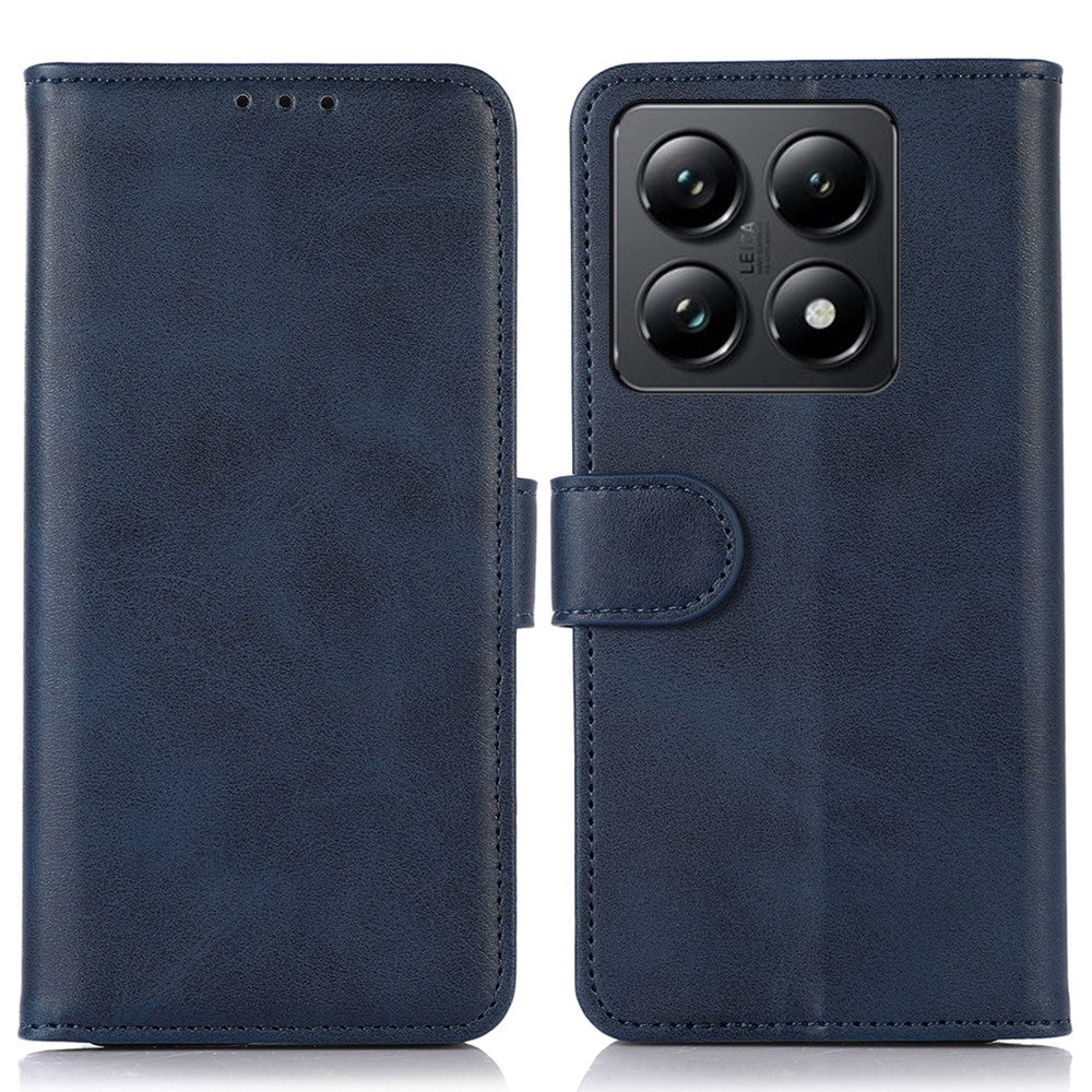 For Xiaomi 14T Pro Case Cowhide Texture Leather Wallet Phone Cover with Stand
