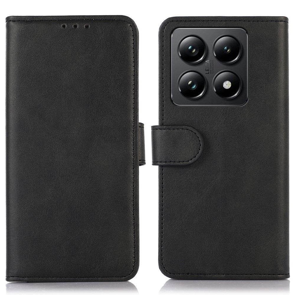 For Xiaomi 14T Case Cowhide Texture Leather Wallet Phone Cover with Stand