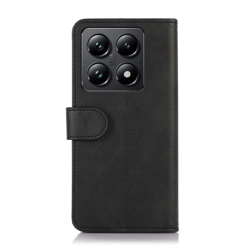 For Xiaomi 14T Case Cowhide Texture Leather Wallet Phone Cover with Stand