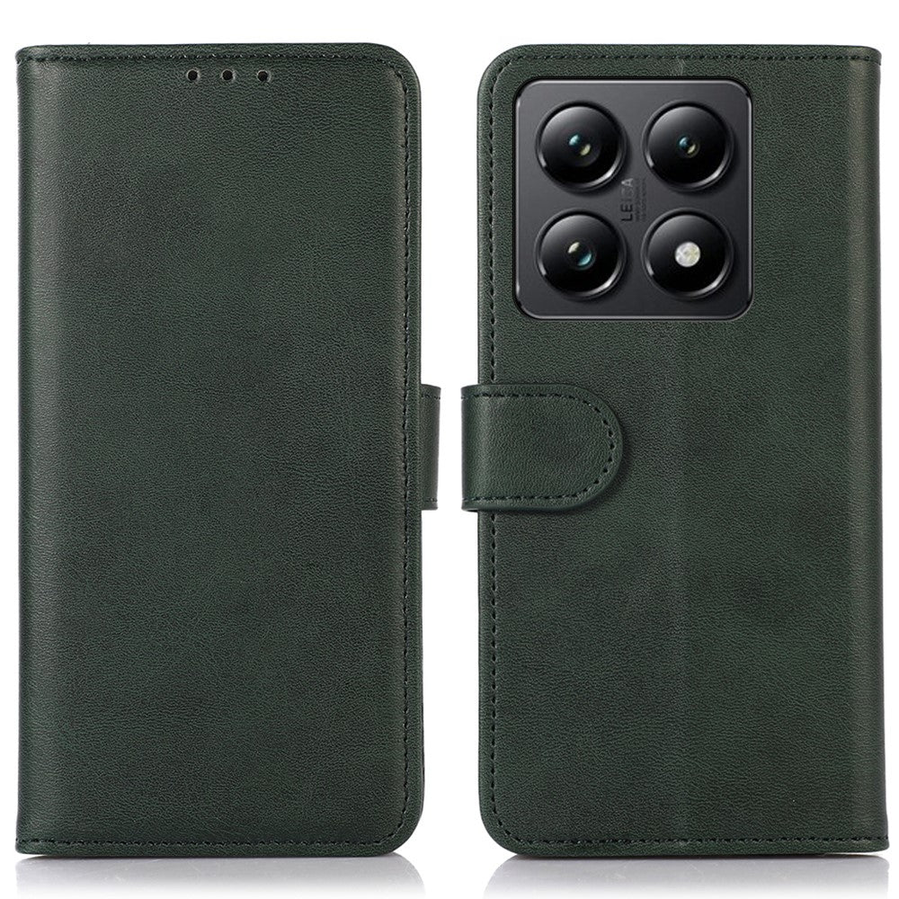 For Xiaomi 14T Case Cowhide Texture Leather Wallet Phone Cover with Stand
