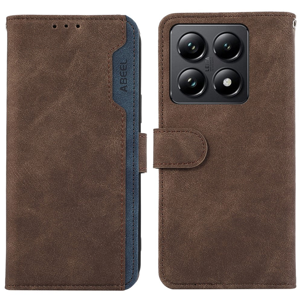 ABEEL For Xiaomi 14T Pro Case Color Splicing Leather Flip Phone Cover RFID Blocking