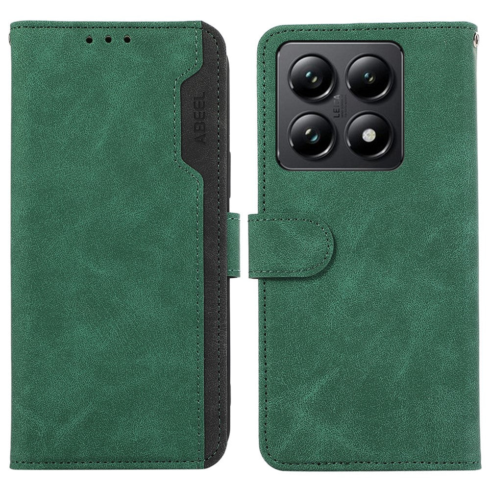 ABEEL For Xiaomi 14T Pro Case Color Splicing Leather Flip Phone Cover RFID Blocking