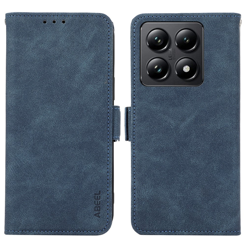 ABEEL For Xiaomi 14T Pro Case PU Leather Folio Stand View RFID Blocking Phone Cover
