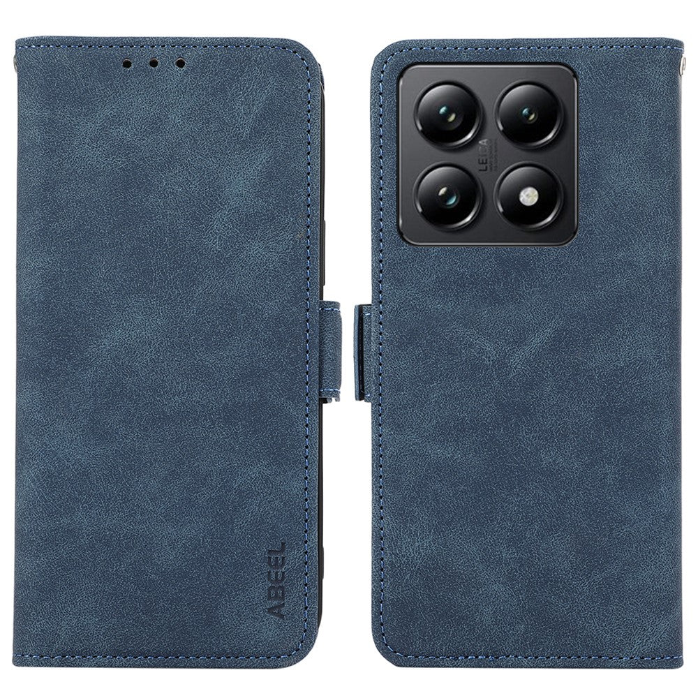 ABEEL For Xiaomi 14T Case PU Leather Folio Stand View RFID Blocking Phone Cover