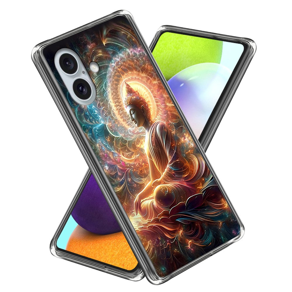 For iPhone 16 Case Shock-Absorbent TPU Pattern Printed Phone Cover