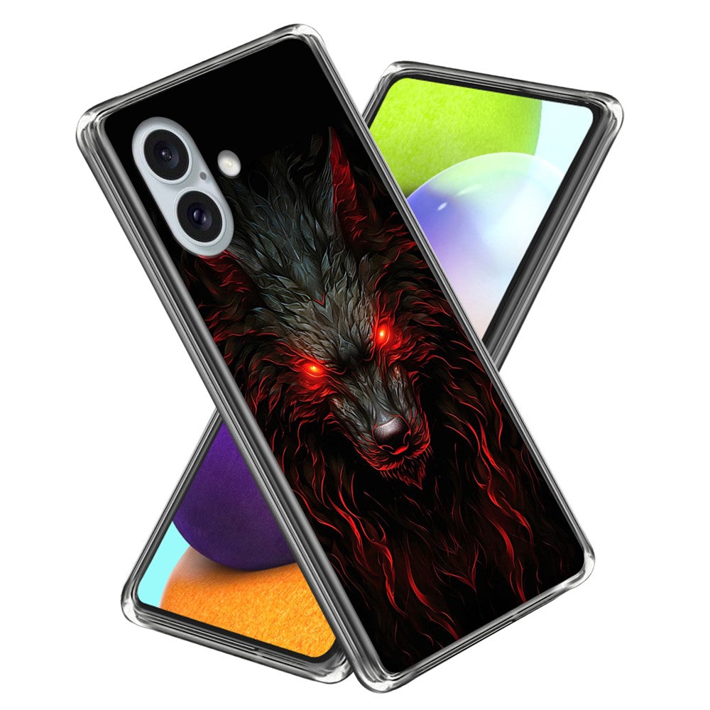 For iPhone 16 Case Shock-Absorbent TPU Pattern Printed Phone Cover