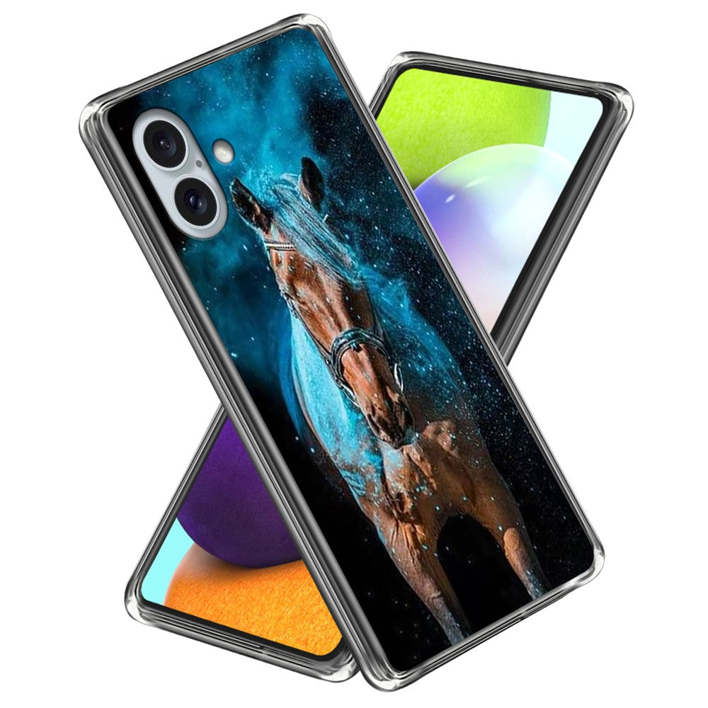 Til iPhone 16 Plus Cover Stødabsorberende TPU Mønstret Telefoncover