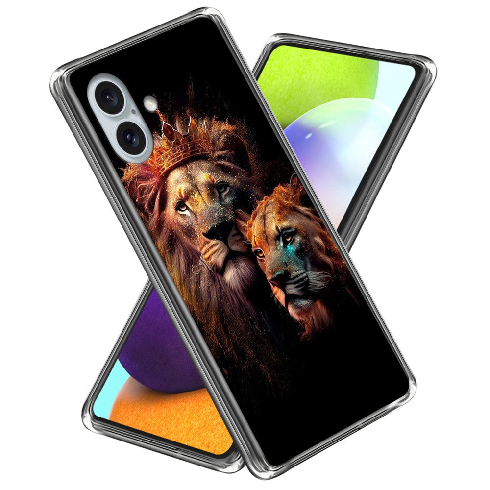 Til iPhone 16 Plus Cover Stødabsorberende TPU Mønstret Telefoncover