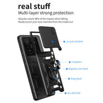 For Xiaomi 14T Case with Slide Camera Lid PC+TPU Kickstand Phone Cover