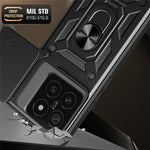 For Xiaomi 14T Pro Case with Slide Camera Lid PC+TPU Kickstand Phone Cover