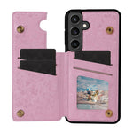 For Samsung Galaxy S24 FE Case Flower Leather+TPU RFID Blocking Phone Cover Card Slots