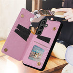 For Samsung Galaxy S24 FE Case Flower Leather+TPU RFID Blocking Phone Cover Card Slots
