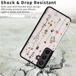 For Samsung Galaxy S24 FE Case Flower Leather+TPU RFID Blocking Phone Cover Card Slots