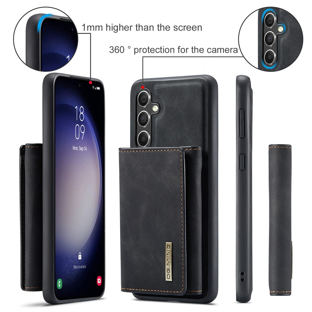 DG.MING M1-serien-cover til Samsung Galaxy S24 FE med stativ og PU-mobilbeskyttelse med aftageligt cover