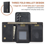 DG.MING M1-serien-cover til Samsung Galaxy S24 FE med stativ og PU-mobilbeskyttelse med aftageligt cover