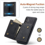 DG.MING M1-serien-cover til Samsung Galaxy S24 FE med stativ og PU-mobilbeskyttelse med aftageligt cover