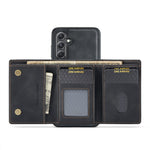 DG.MING M1-serien-cover til Samsung Galaxy S24 FE med stativ og PU-mobilbeskyttelse med aftageligt cover