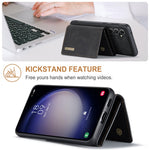 DG.MING M1-serien-cover til Samsung Galaxy S24 FE med stativ og PU-mobilbeskyttelse med aftageligt cover