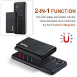 DG.MING M1-serien-cover til Samsung Galaxy S24 FE med stativ og PU-mobilbeskyttelse med aftageligt cover