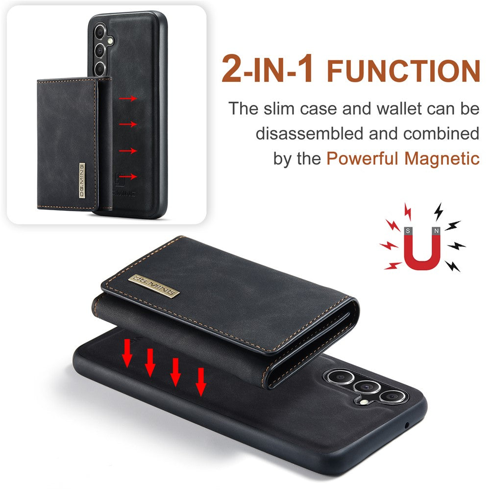 DG.MING M1-serien-cover til Samsung Galaxy S24 FE med stativ og PU-mobilbeskyttelse med aftageligt cover
