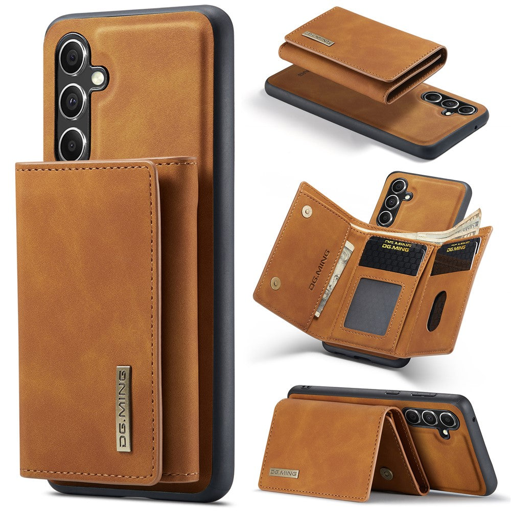DG.MING M1-serien-cover til Samsung Galaxy S24 FE med stativ og PU-mobilbeskyttelse med aftageligt cover