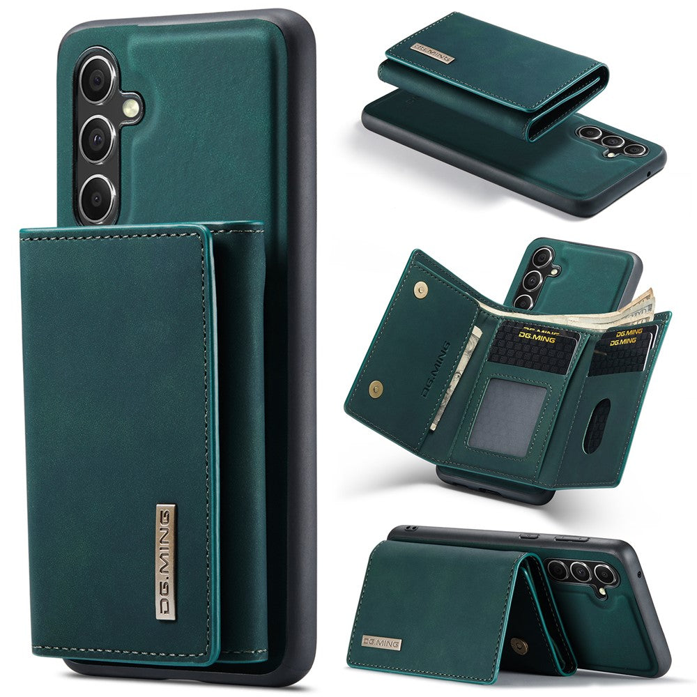 DG.MING M1-serien-cover til Samsung Galaxy S24 FE med stativ og PU-mobilbeskyttelse med aftageligt cover