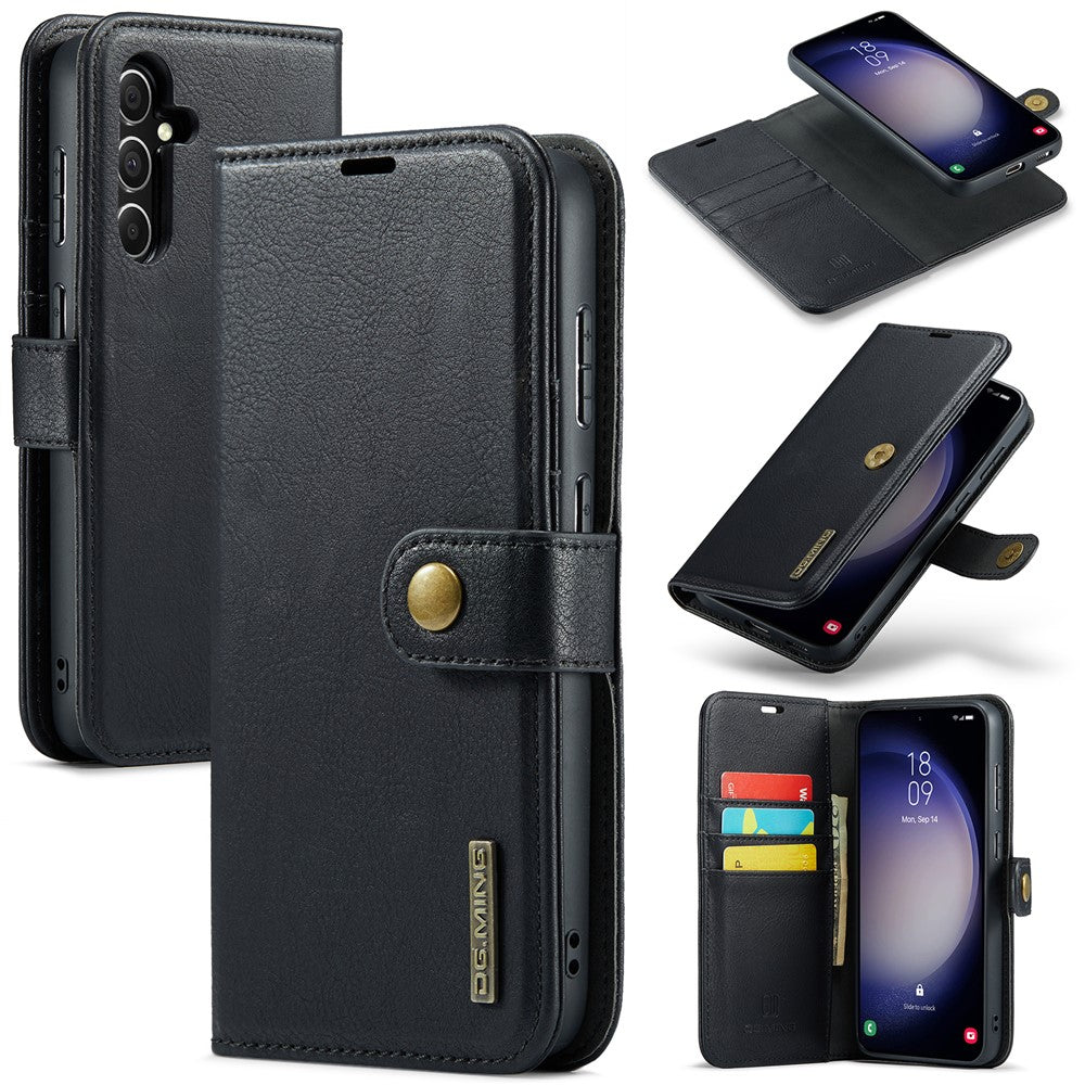 DG.MING for Samsung Galaxy S24 FE Case Detachable Split Leather Phone Cover