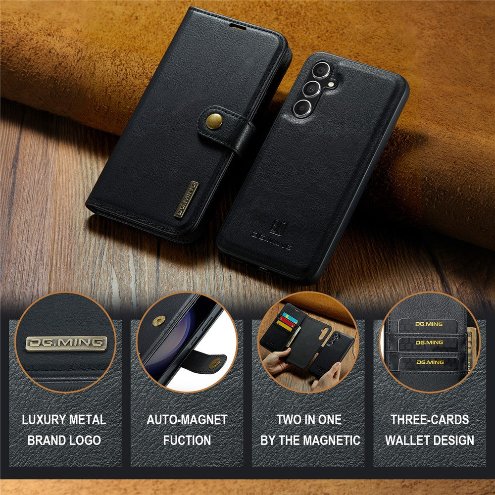 DG.MING for Samsung Galaxy S24 FE Case Detachable Split Leather Phone Cover