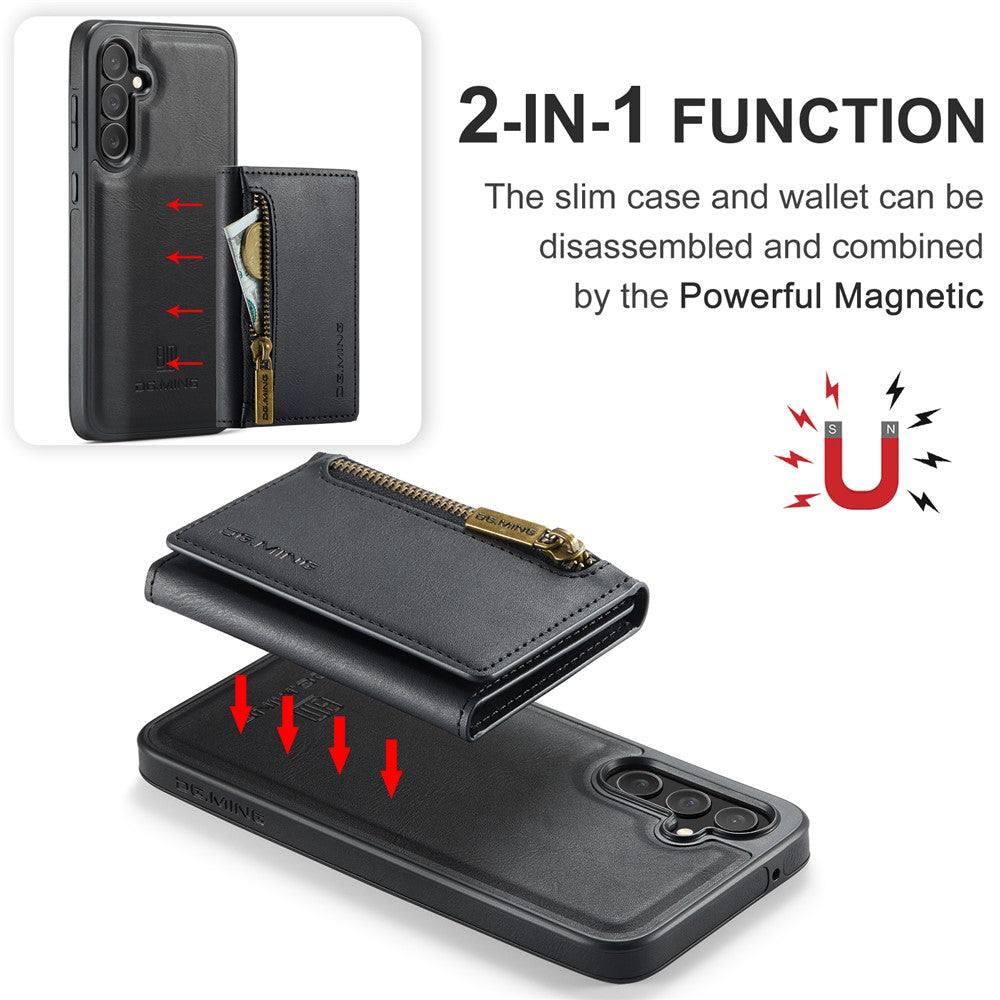 DG.MING M5 Series For Samsung Galaxy S24 FE Case Detachable Magnetic Leather Phone Cover with Card Slots