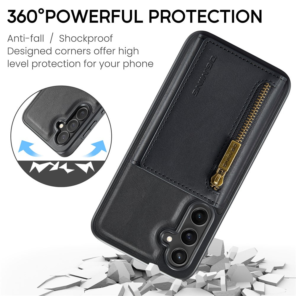 DG.MING M5 Series For Samsung Galaxy S24 FE Case Detachable Magnetic Leather Phone Cover with Card Slots