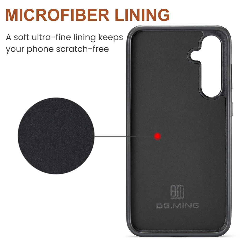 DG.MING M5 Series For Samsung Galaxy S24 FE Case Detachable Magnetic Leather Phone Cover with Card Slots