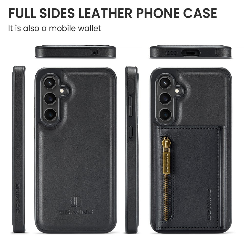 DG.MING M5 Series For Samsung Galaxy S24 FE Case Detachable Magnetic Leather Phone Cover with Card Slots