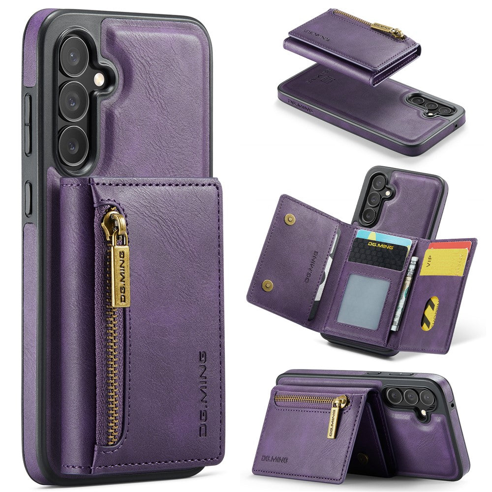 DG.MING M5 Series For Samsung Galaxy S24 FE Case Detachable Magnetic Leather Phone Cover with Card Slots