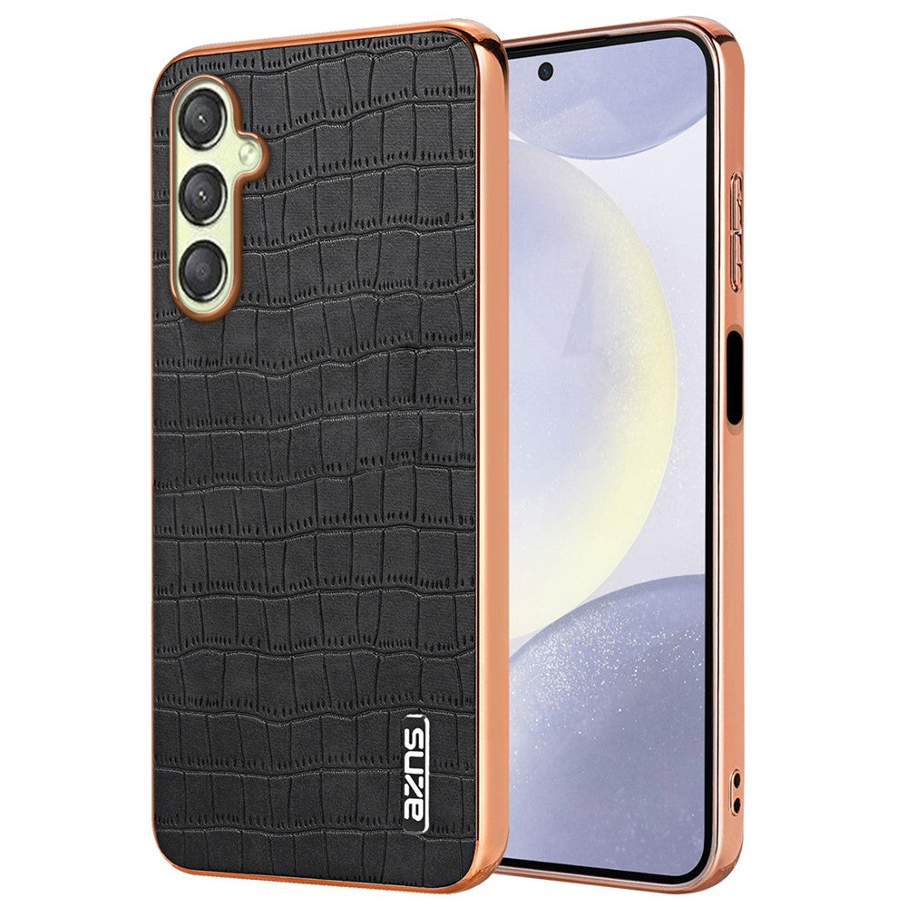 AZNS til Samsung Galaxy A16 5G / A16 4G Etui Elektroplettering Krokodillemønster PU+TPU Telefoncover