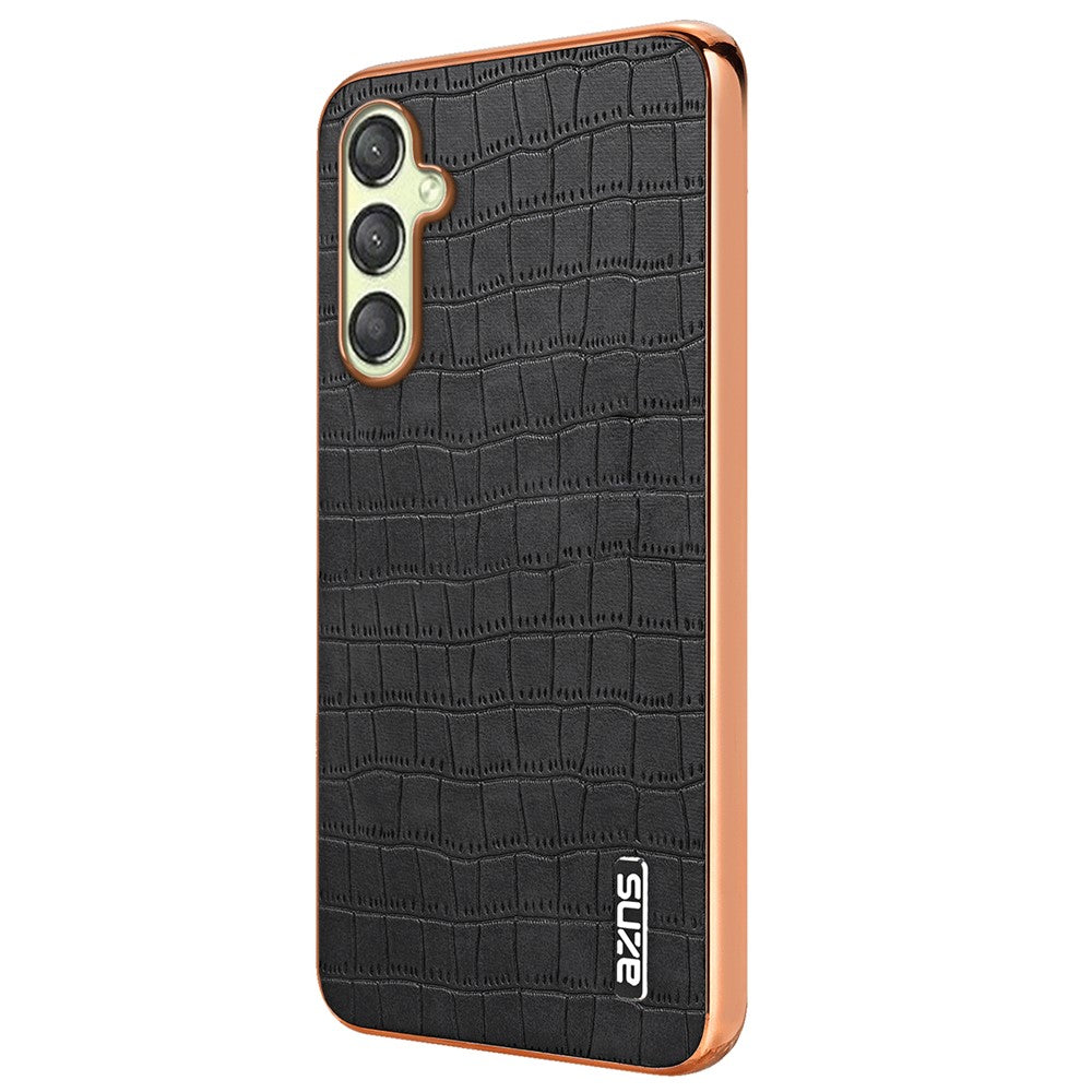 AZNS til Samsung Galaxy A16 5G / A16 4G Etui Elektroplettering Krokodillemønster PU+TPU Telefoncover