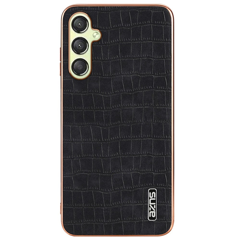 AZNS til Samsung Galaxy A16 5G / A16 4G Etui Elektroplettering Krokodillemønster PU+TPU Telefoncover