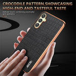 AZNS til Samsung Galaxy A16 5G / A16 4G Etui Elektroplettering Krokodillemønster PU+TPU Telefoncover
