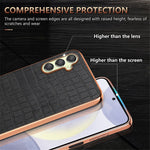 AZNS til Samsung Galaxy A16 5G / A16 4G Etui Elektroplettering Krokodillemønster PU+TPU Telefoncover